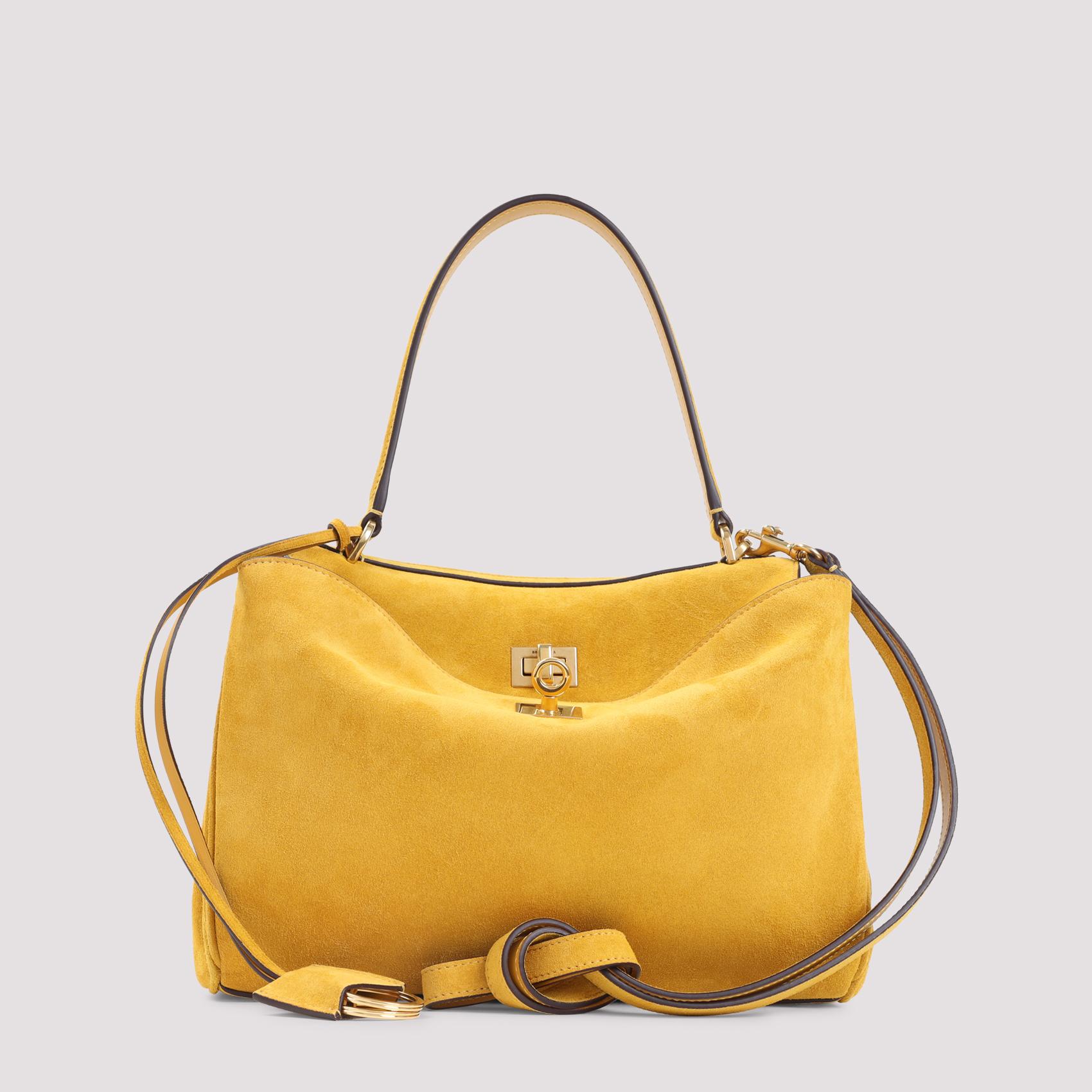 balenciaga rodeo top handle shoulder bag yellow & orange suede leather - women