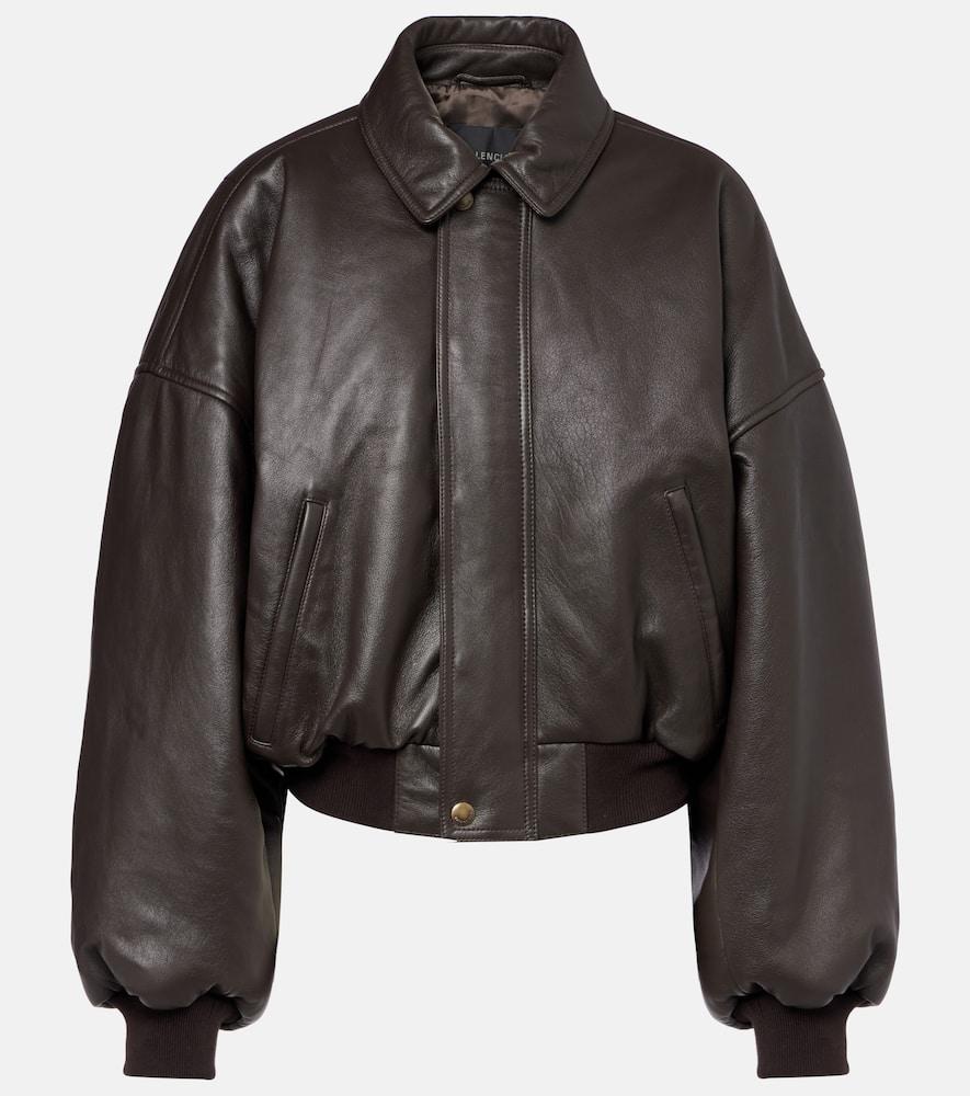 balenciaga round taxi leather jacket