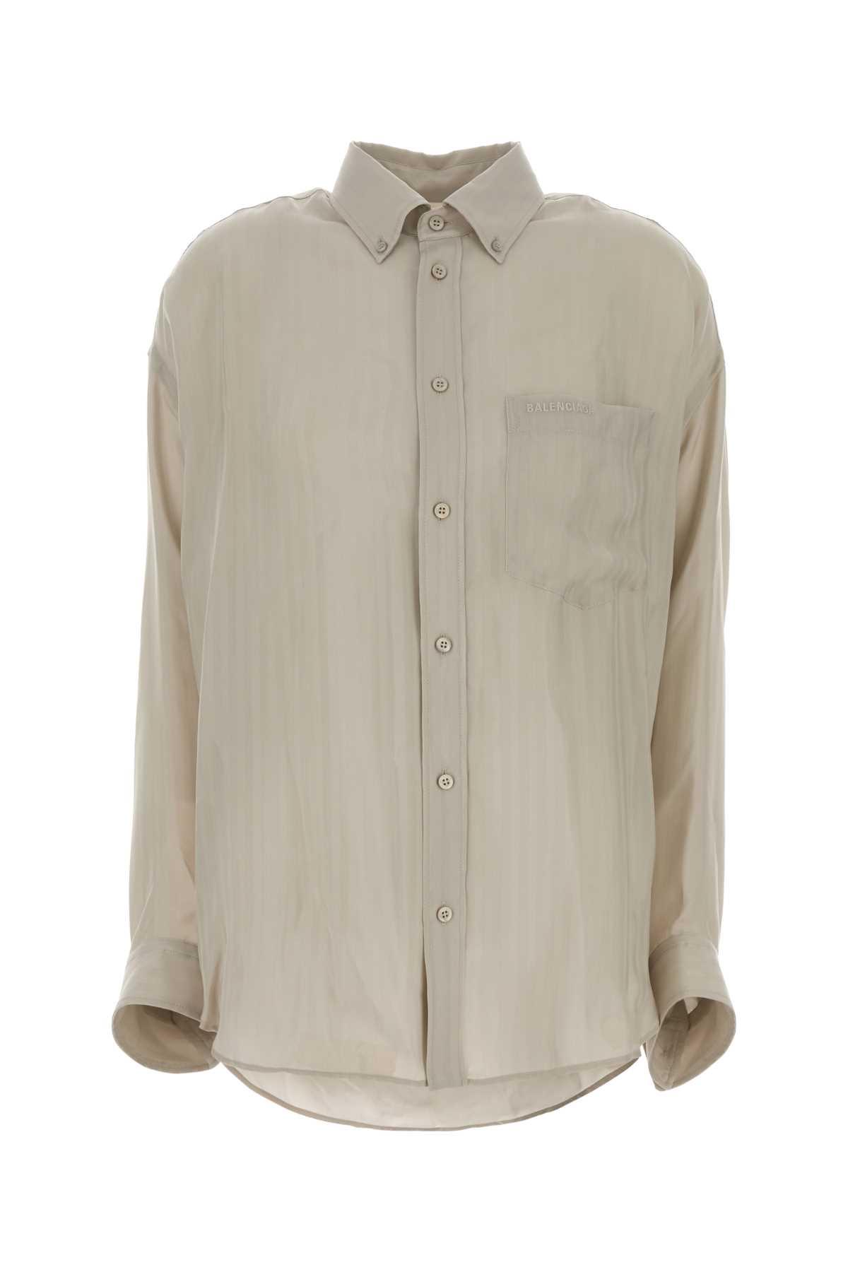 balenciaga sand cupro oversize shirt