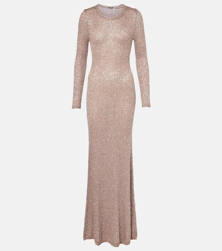 balenciaga sequined maxi dress
