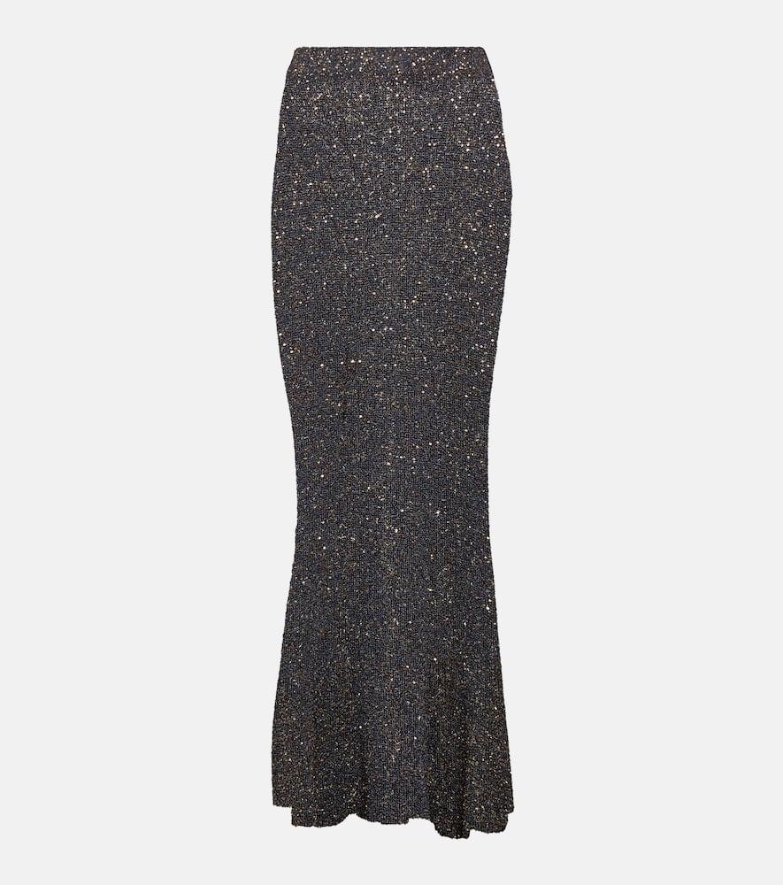 balenciaga sequined maxi skirt