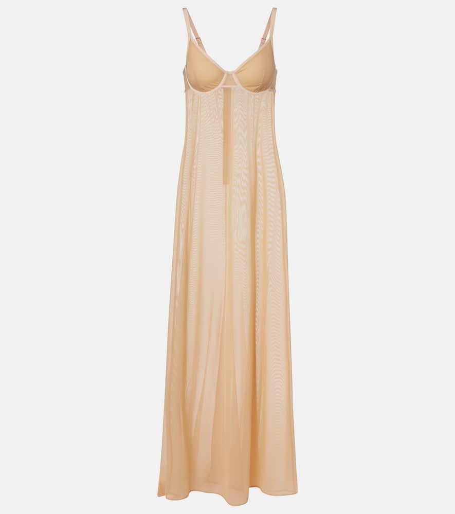 balenciaga sheer maxi dress