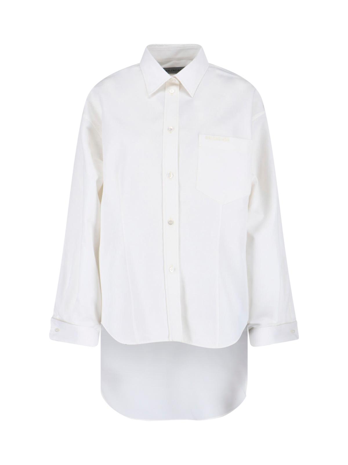 balenciaga shirts white cotton - women