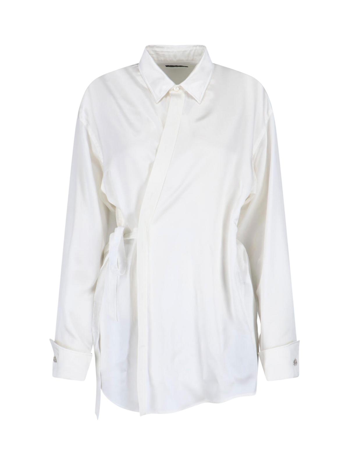 balenciaga shirts white silk - women