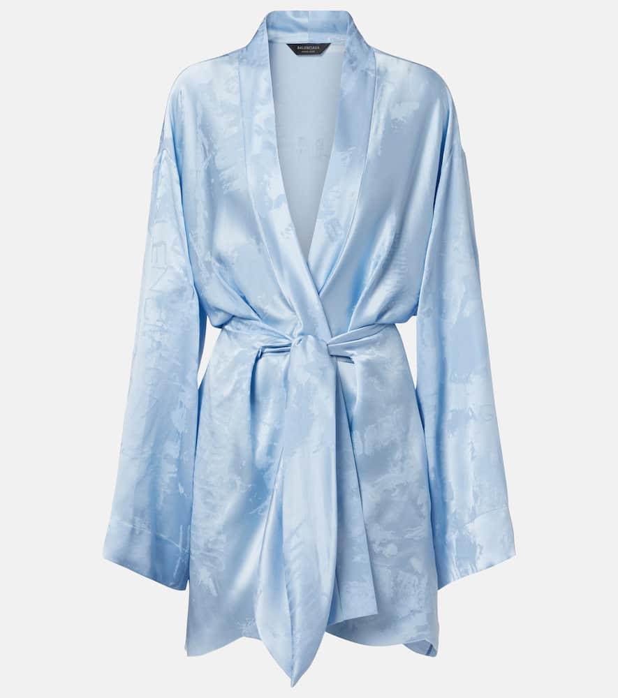 balenciaga silk wrap dress