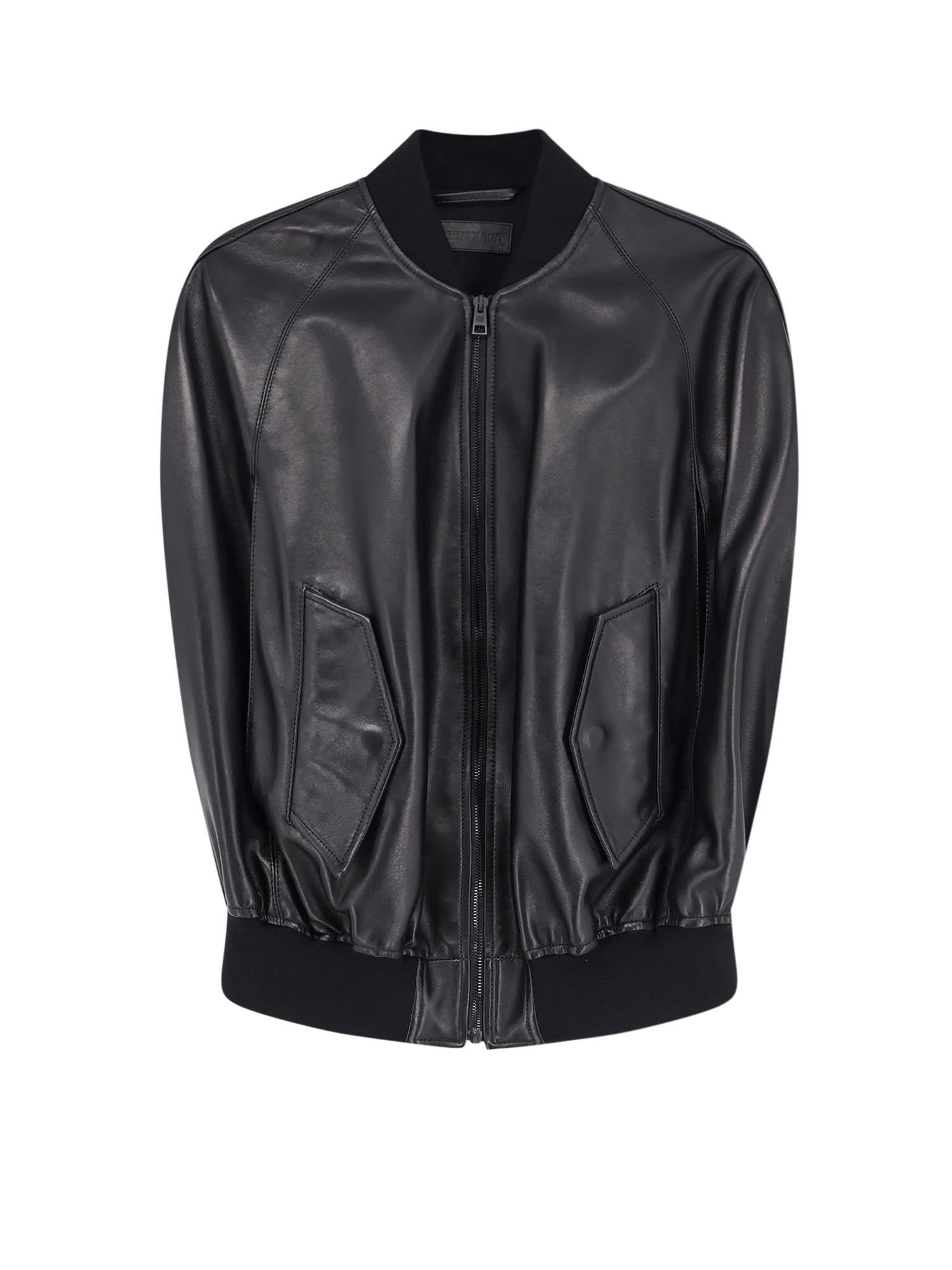 balenciaga sleeveless leather jacket