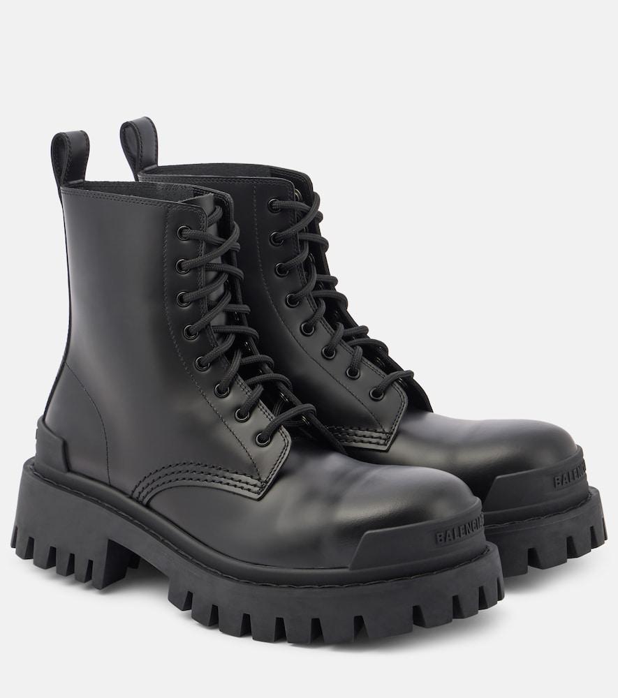 balenciaga strike leather ankle boots