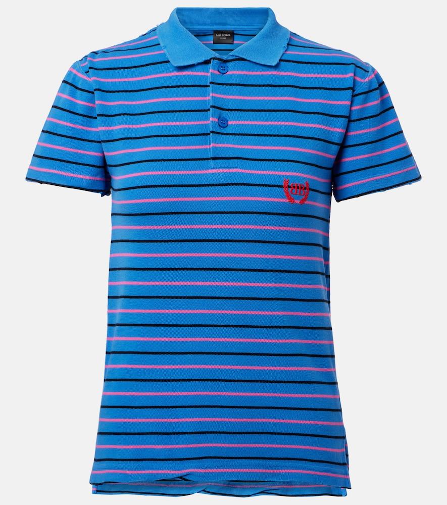balenciaga striped cotton polo shirt