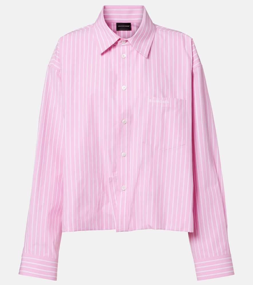 balenciaga striped cotton poplin shirt