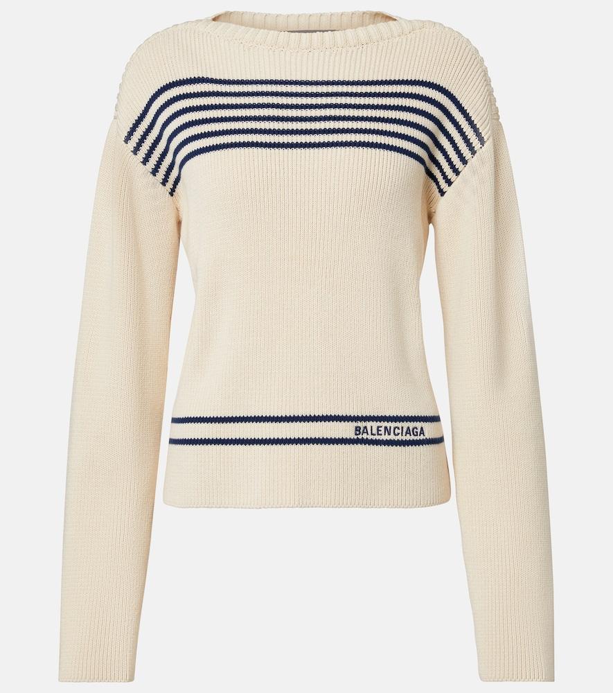 balenciaga striped cotton sweater