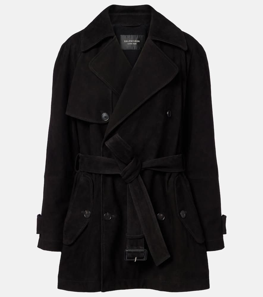 balenciaga suede trench coat