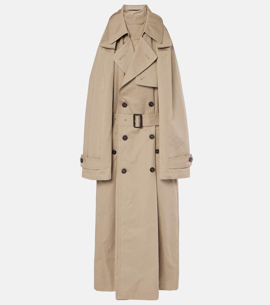 balenciaga suspended trench cotton twill midi dress