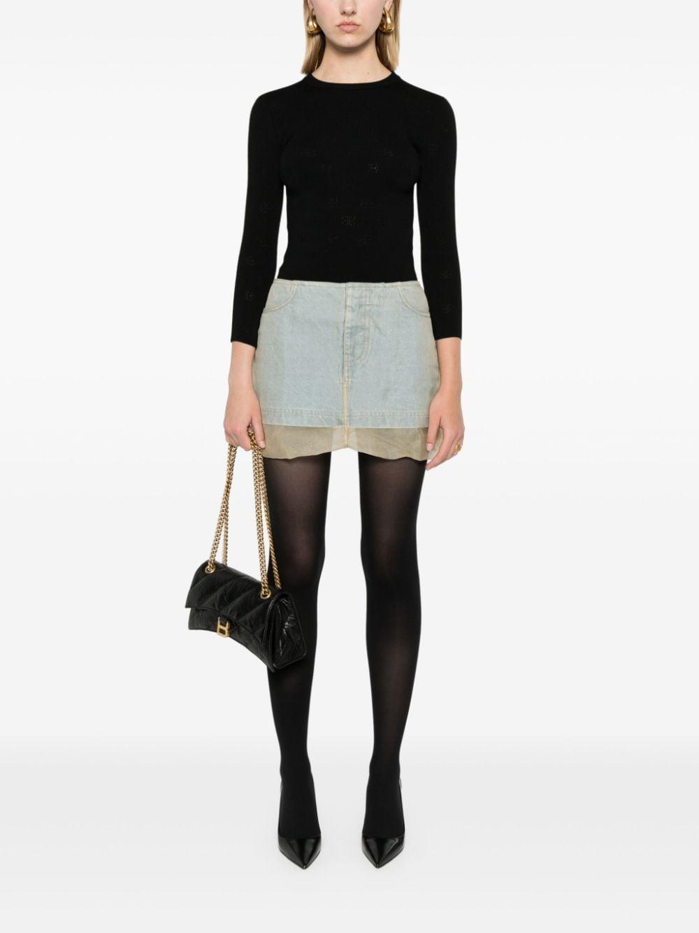 balenciaga sweaters black wool polyester - women