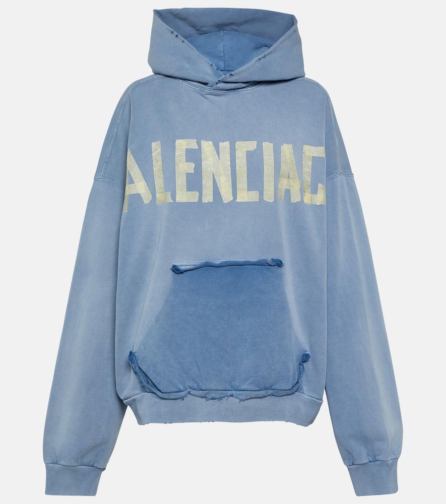 balenciaga tape type cotton fleece hoodie