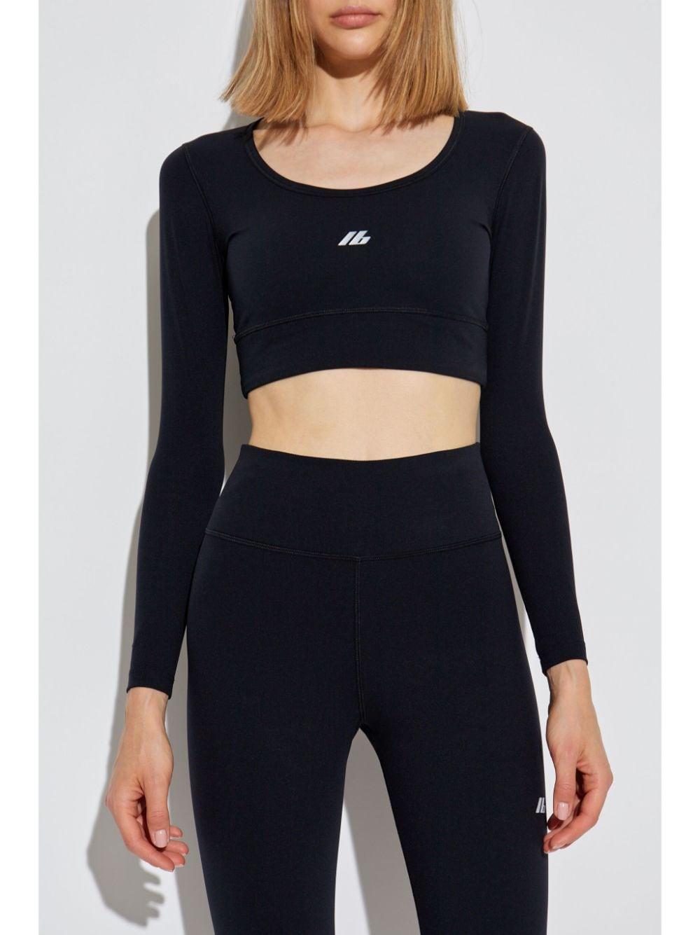 balenciaga top black polyamide elastane - women