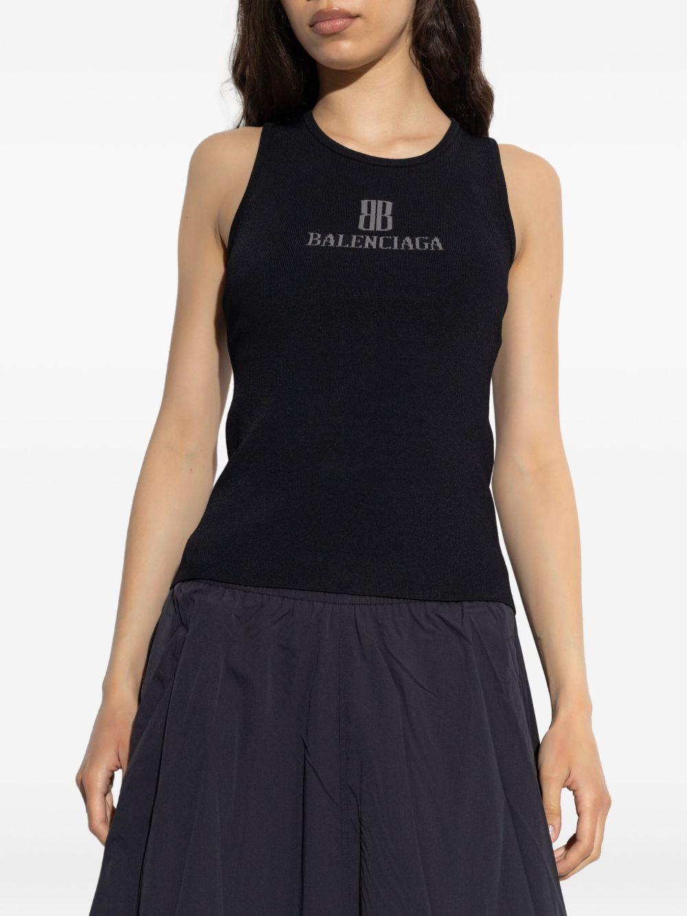 balenciaga top black viscosa poliestere - women