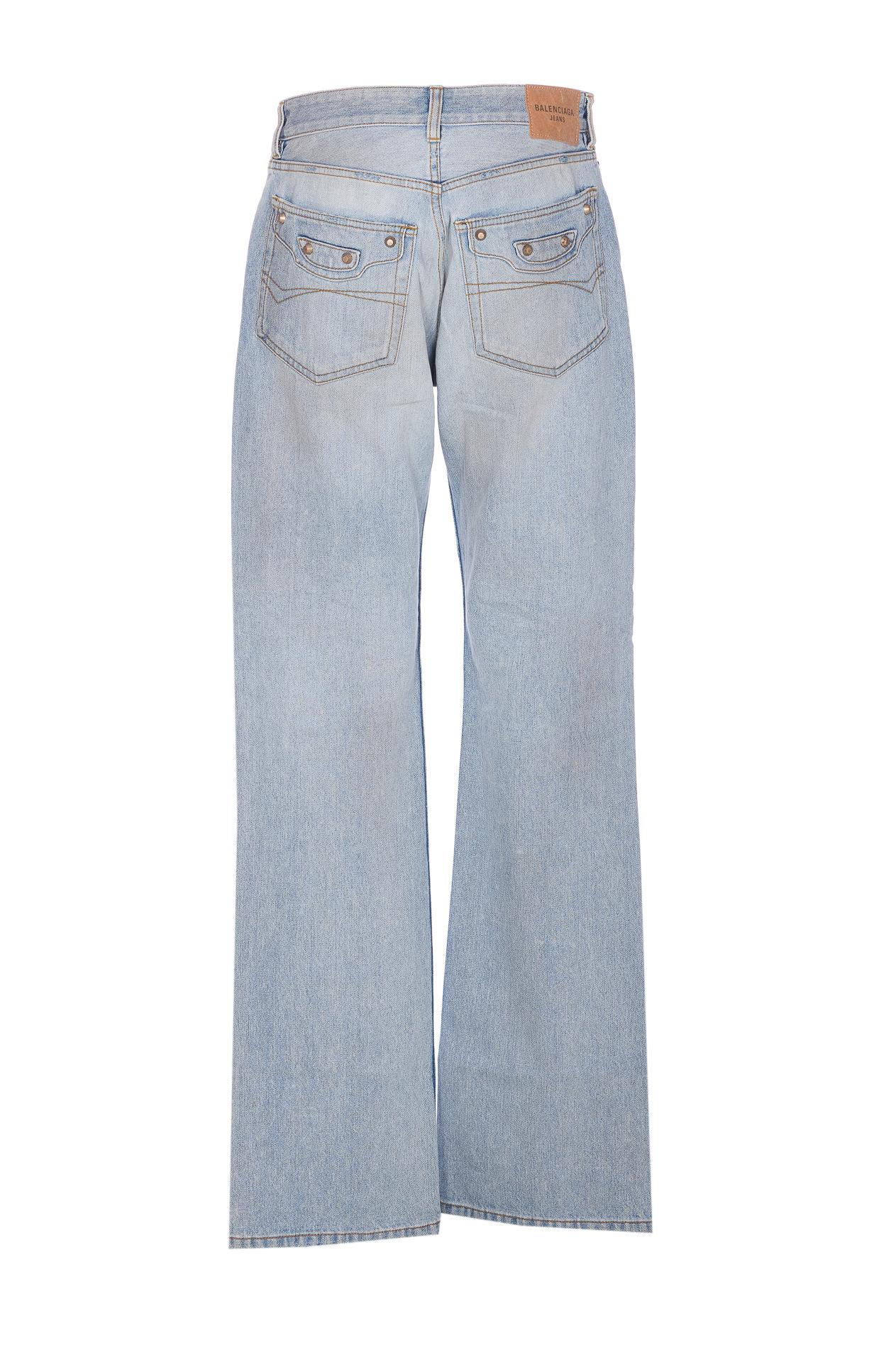 balenciaga trousers blue cotton - women