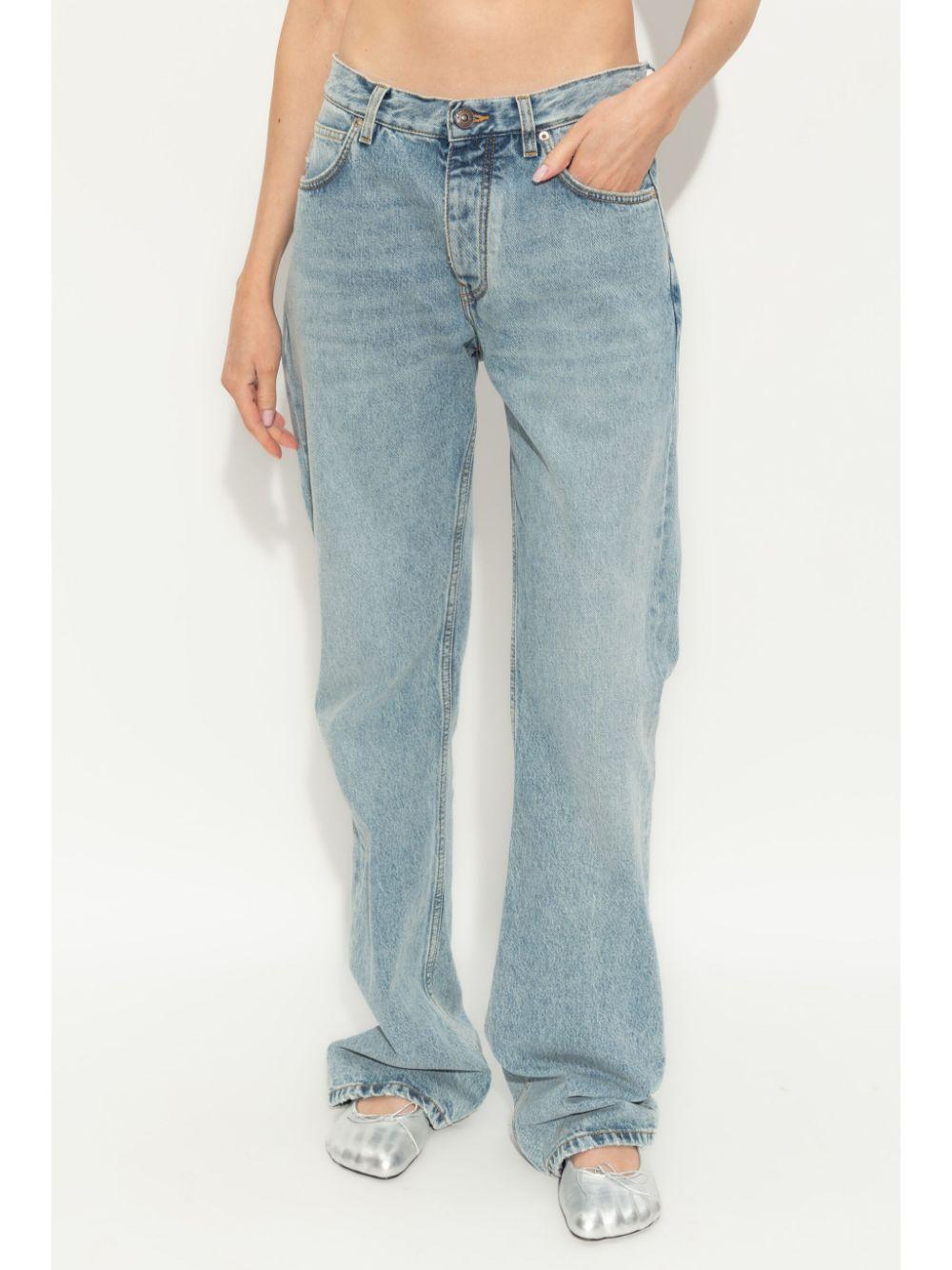 balenciaga trousers clear blue cotton - women