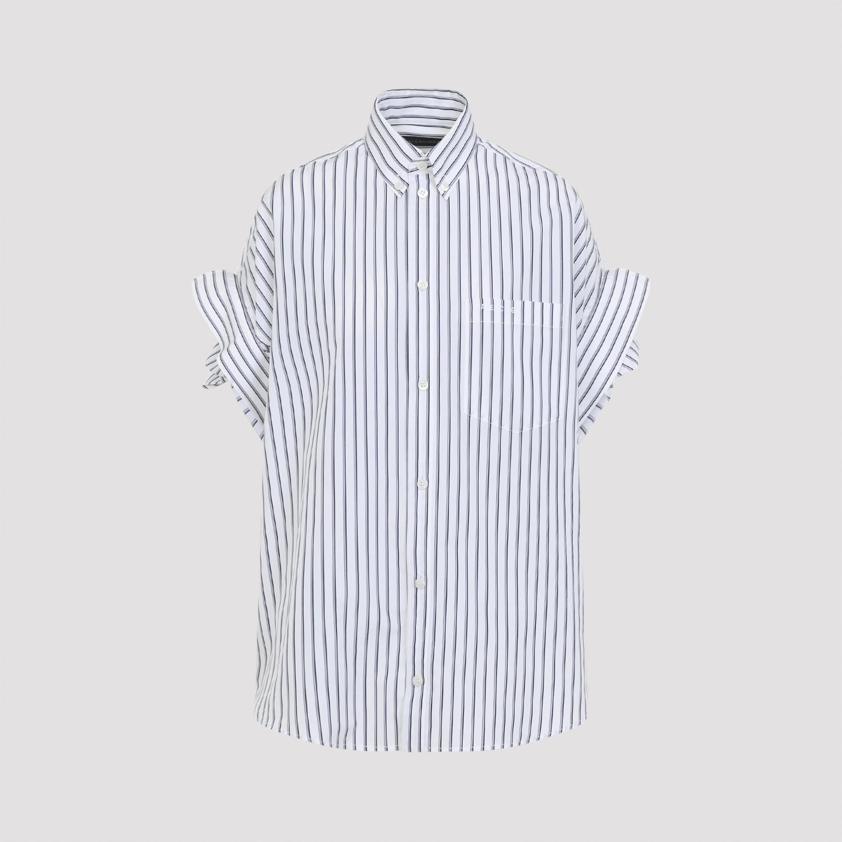 balenciaga tucked sleeve shirt white cotton - women