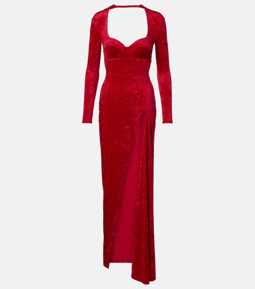 balenciaga velvet corset gown