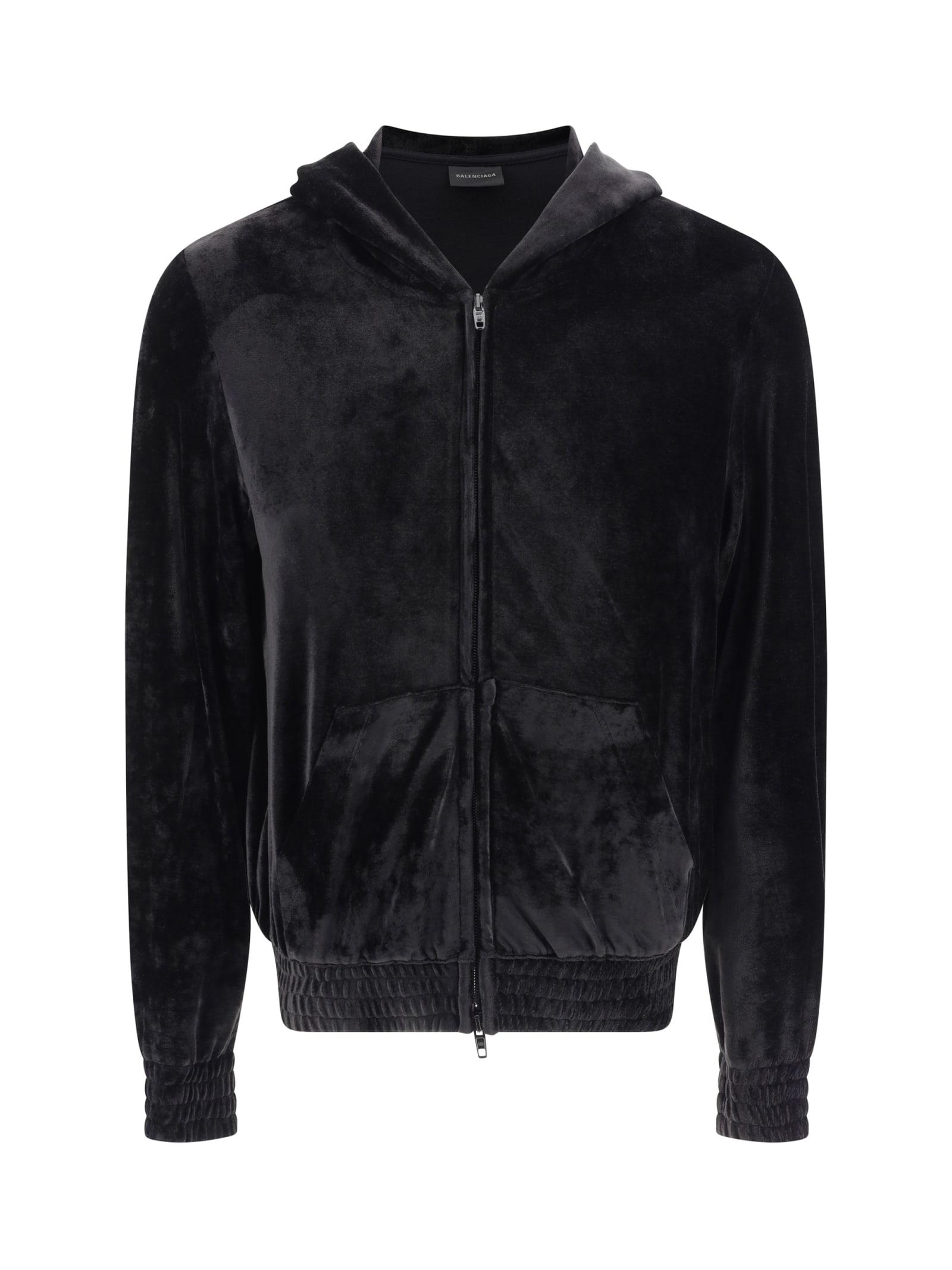 balenciaga velvet full zip hoodie