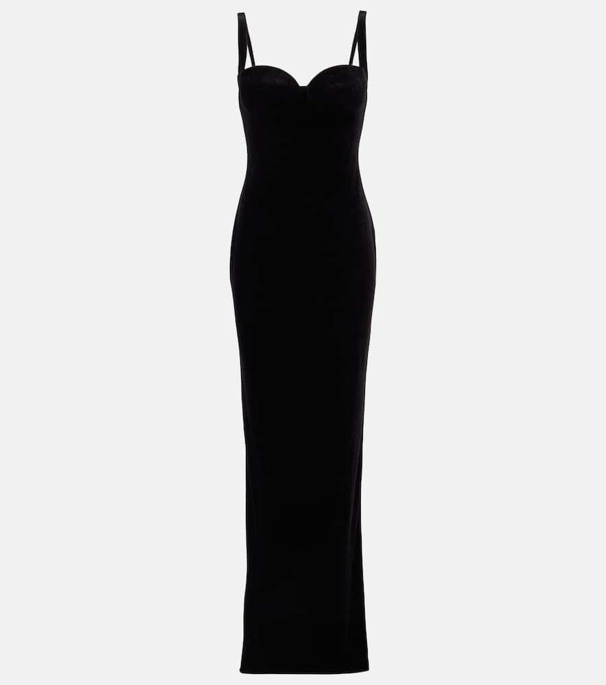 balenciaga velvet jersey bustier gown