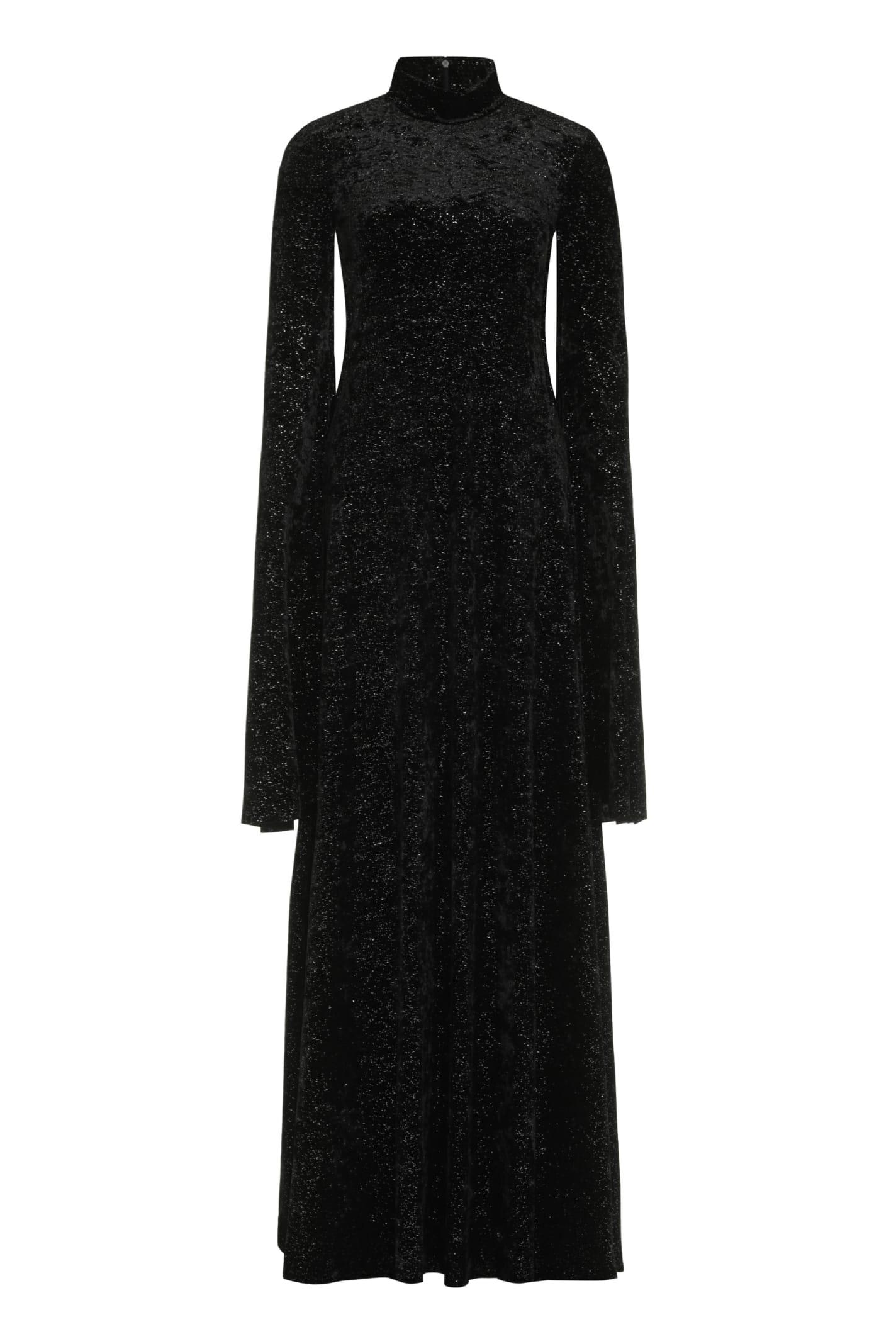 balenciaga velvet maxi dress