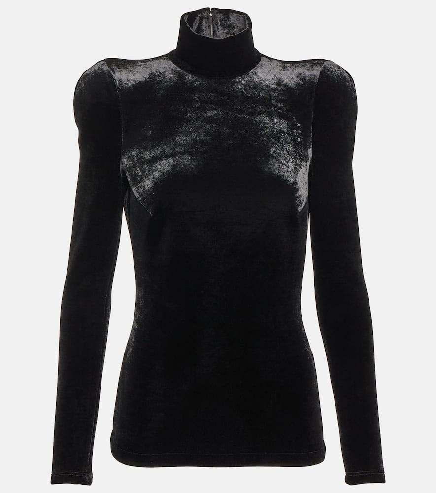 balenciaga velvet turtleneck top