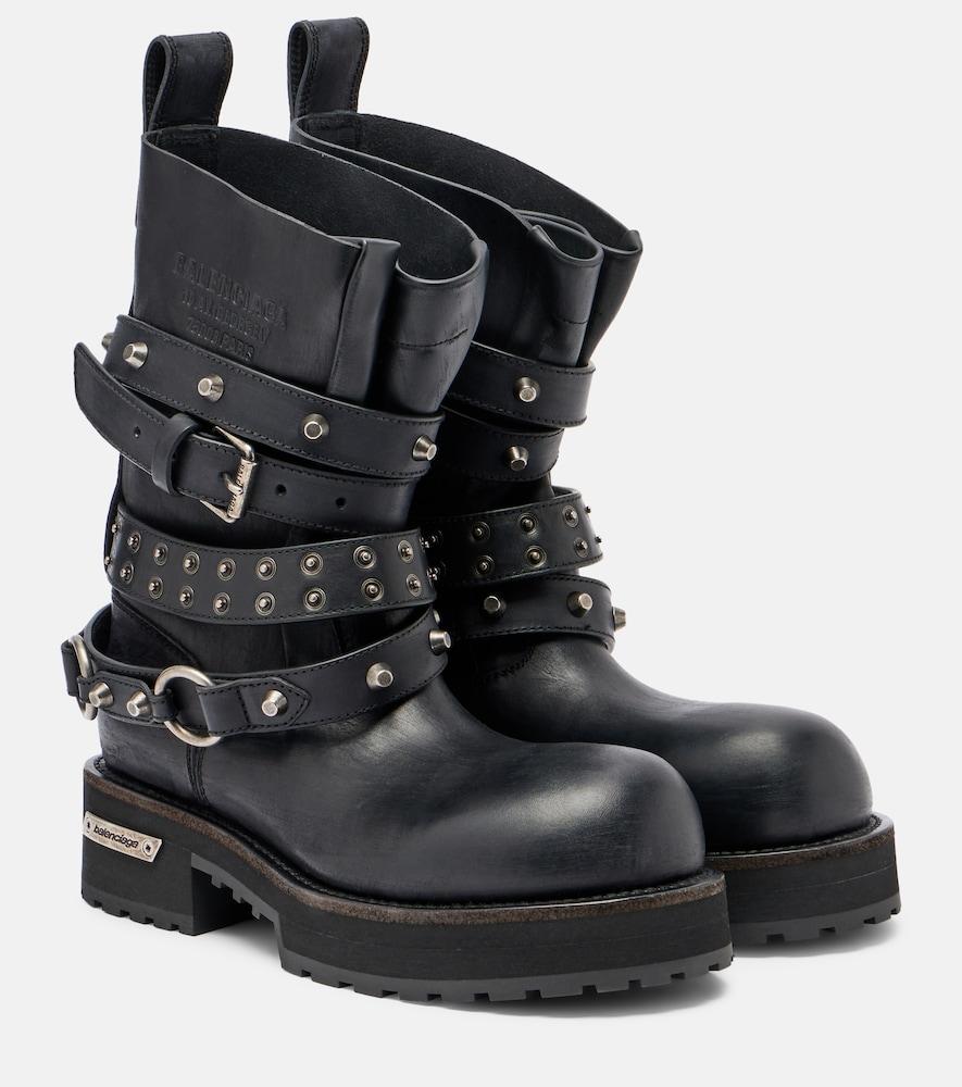 balenciaga venom city leather biker boots