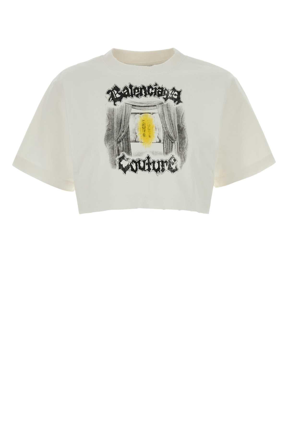 balenciaga white cotton t-shirt