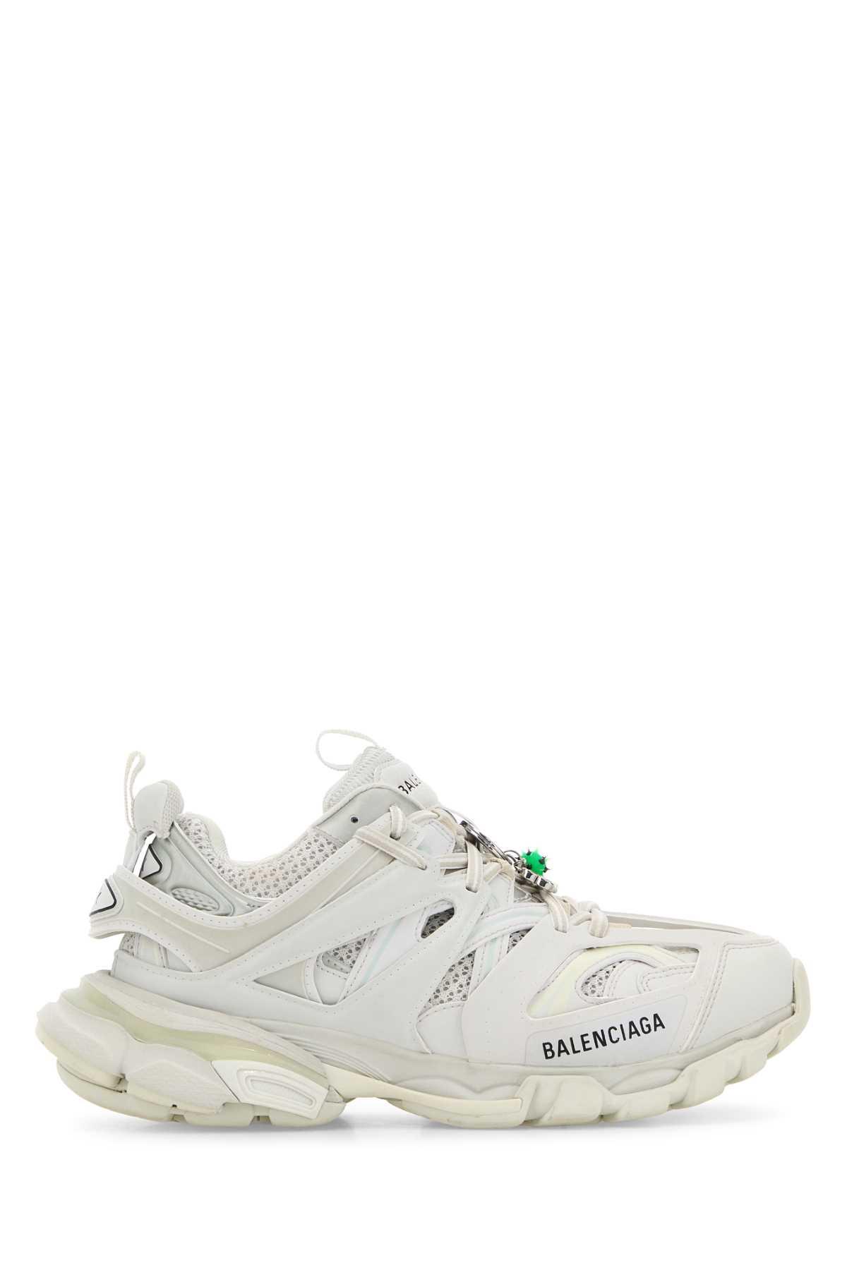 balenciaga white mesh and rubber track sneakers