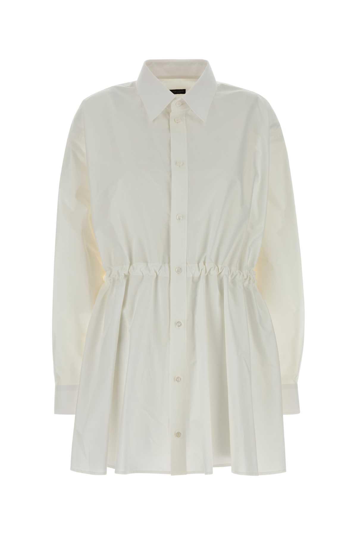 balenciaga white poplin shirt dress