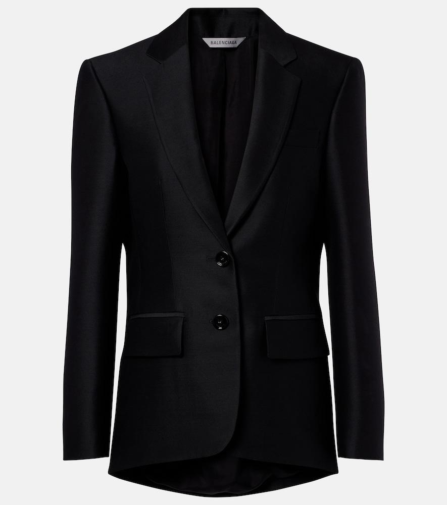 balenciaga wool and silk blazer