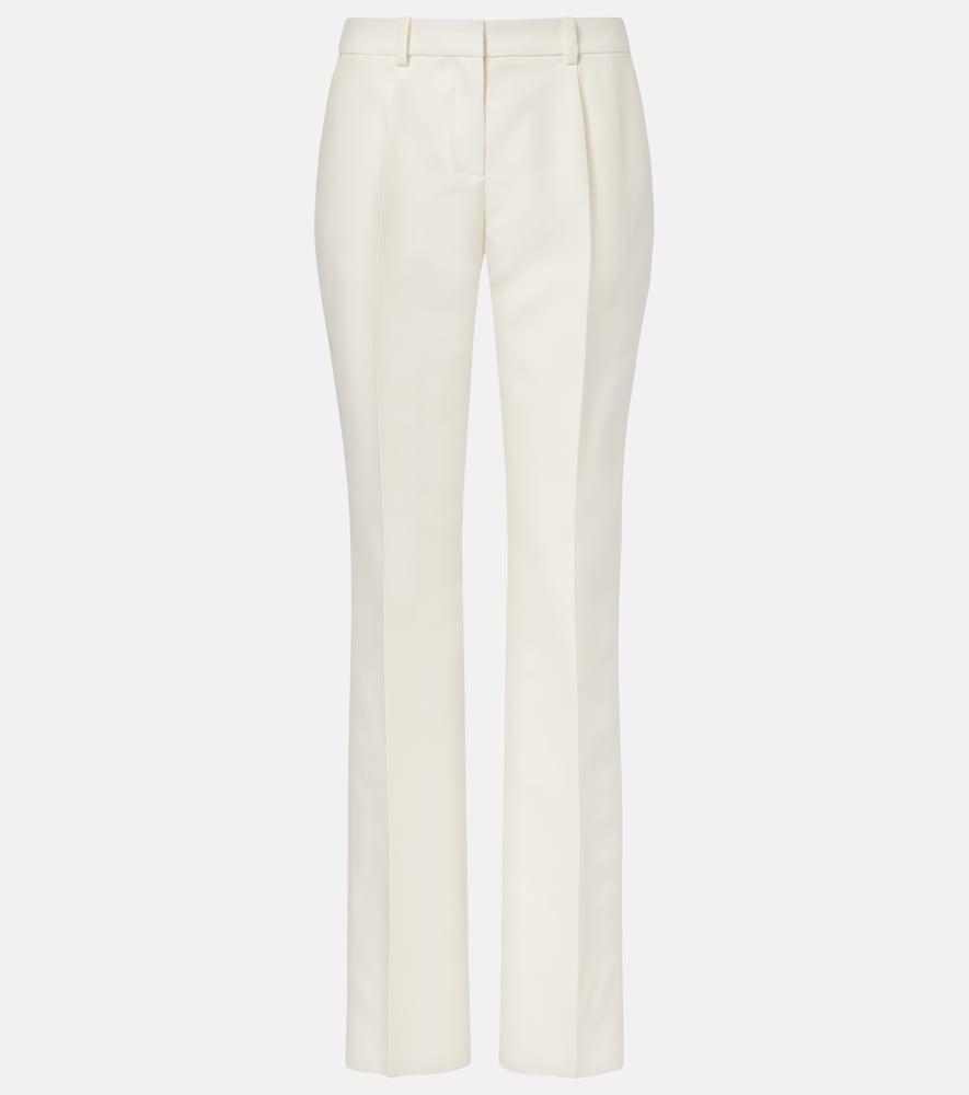 balenciaga wool and silk slim pants