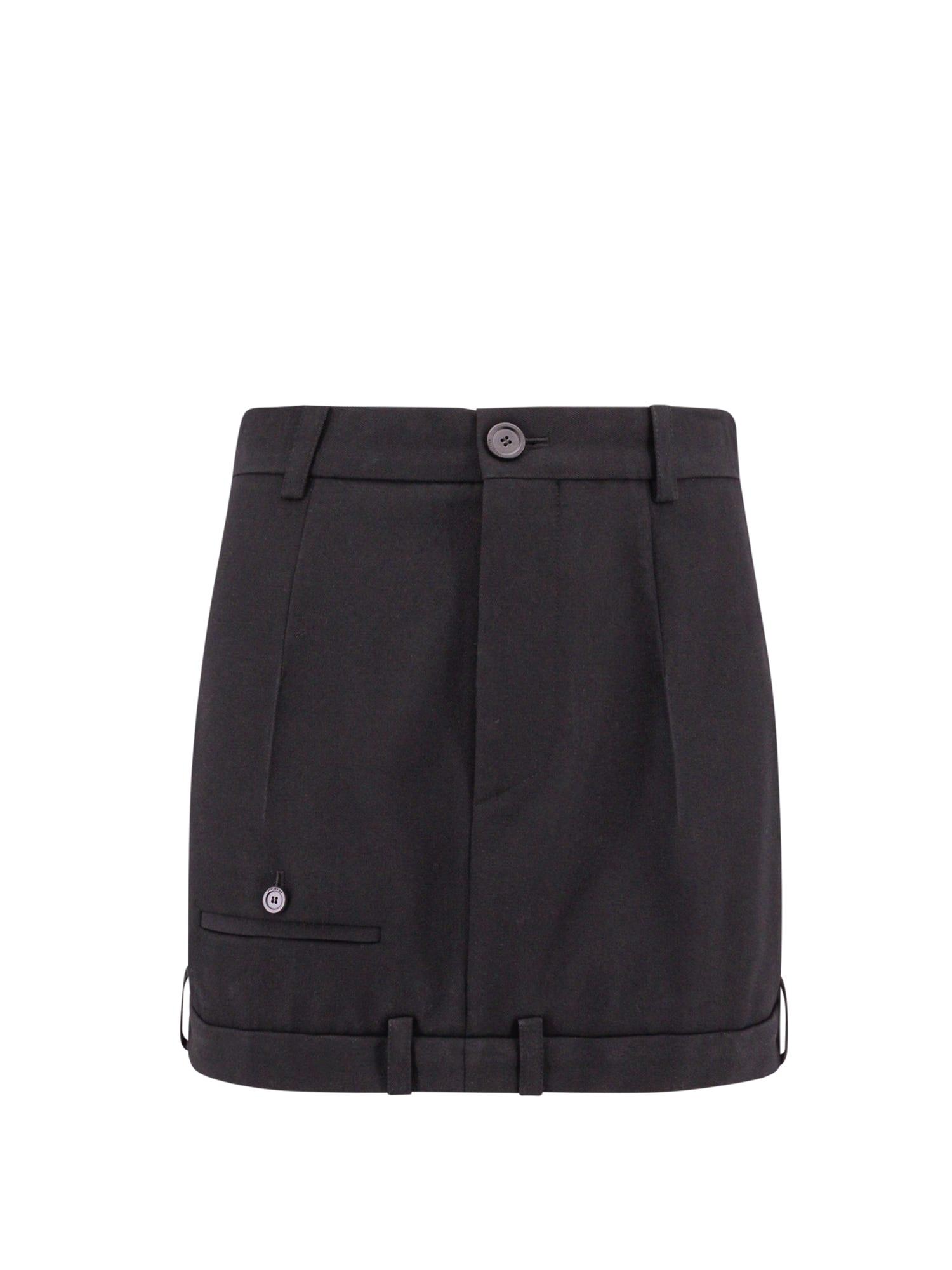 balenciaga wool deconstructured skirt