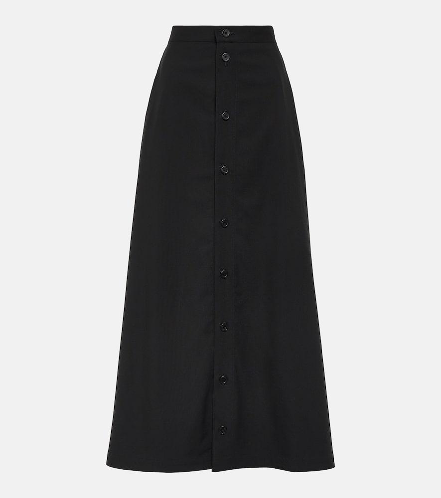 balenciaga wool maxi skirt