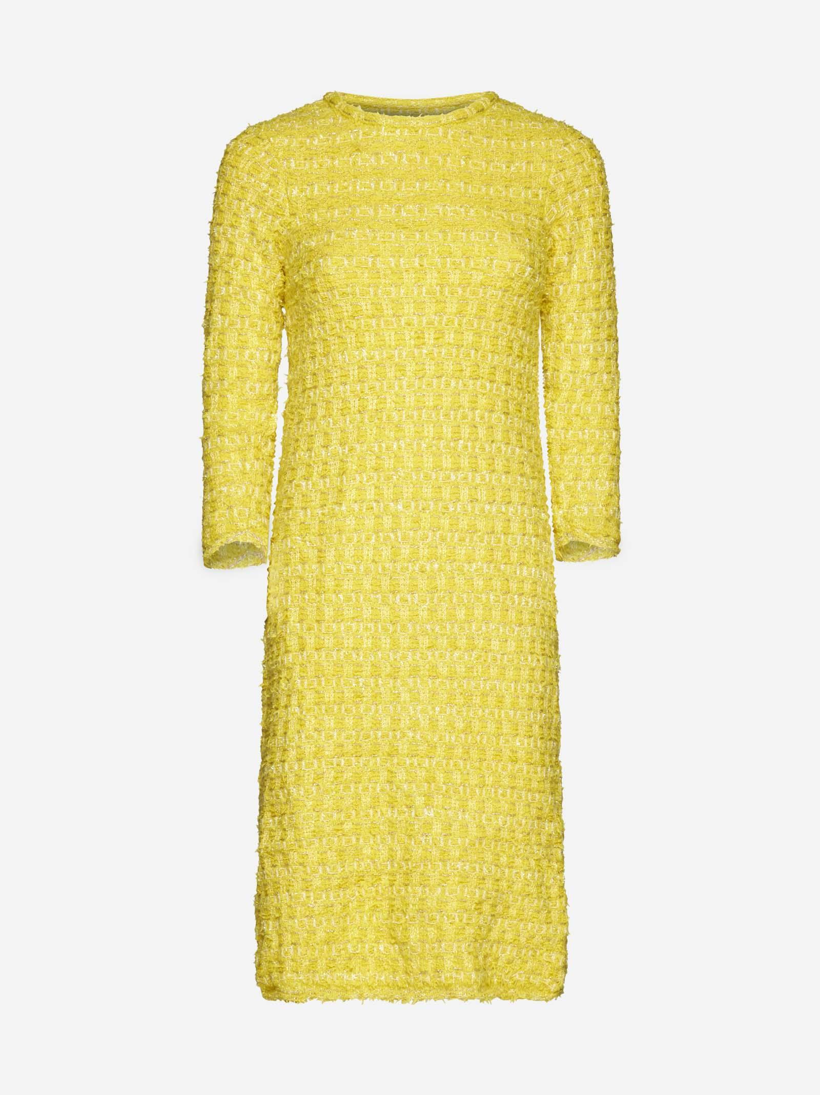 balenciaga woolblend boucle dress