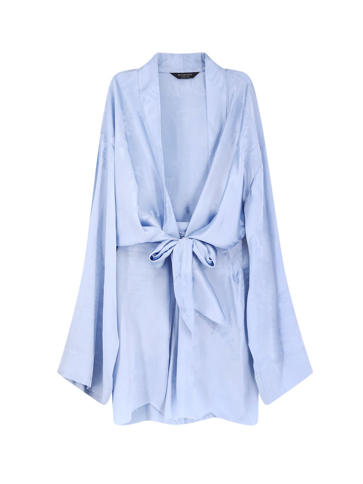 balenciaga wrap silk mini dress