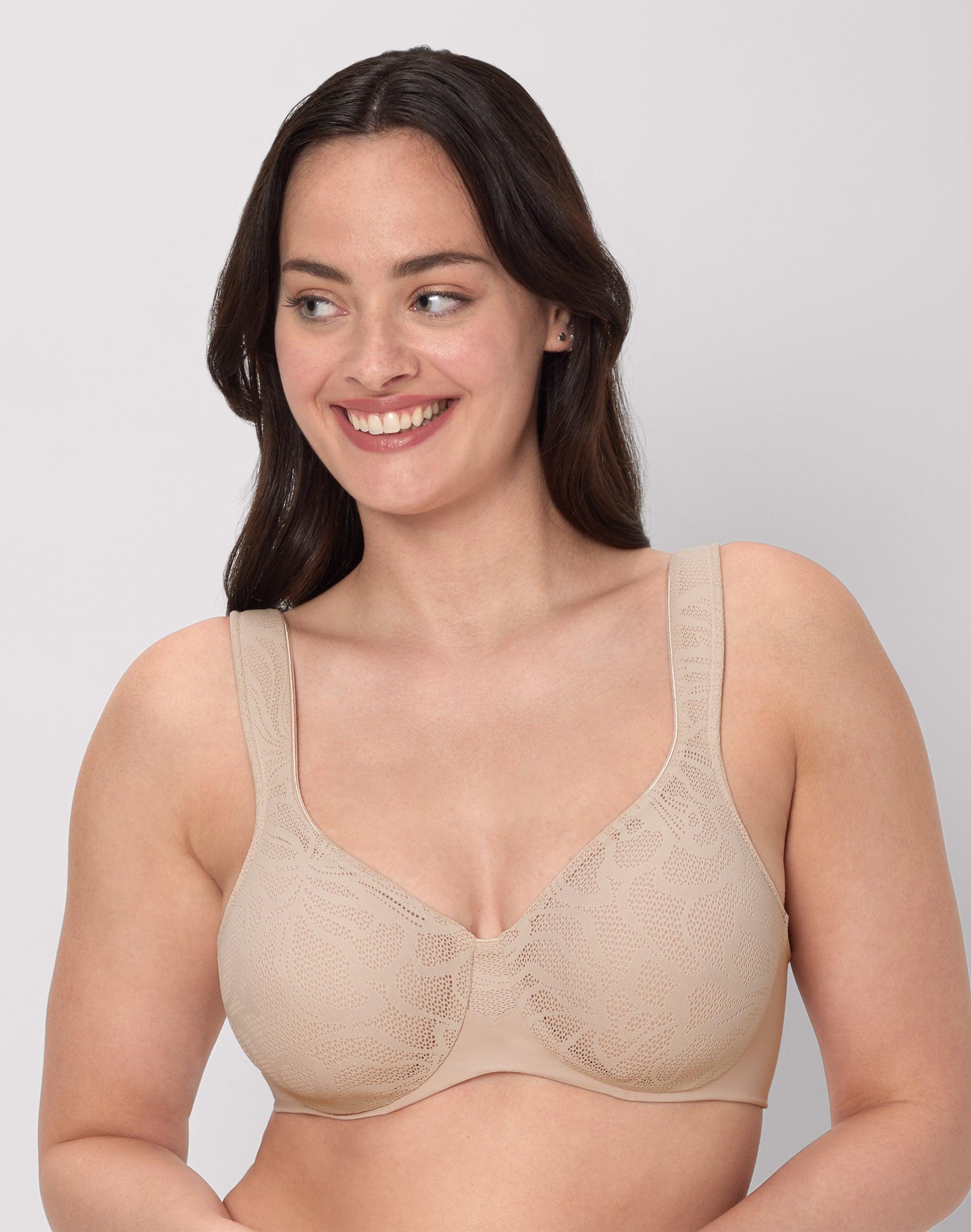 bali's coolest smoothing underwire minimizer bra almond 36ddd
