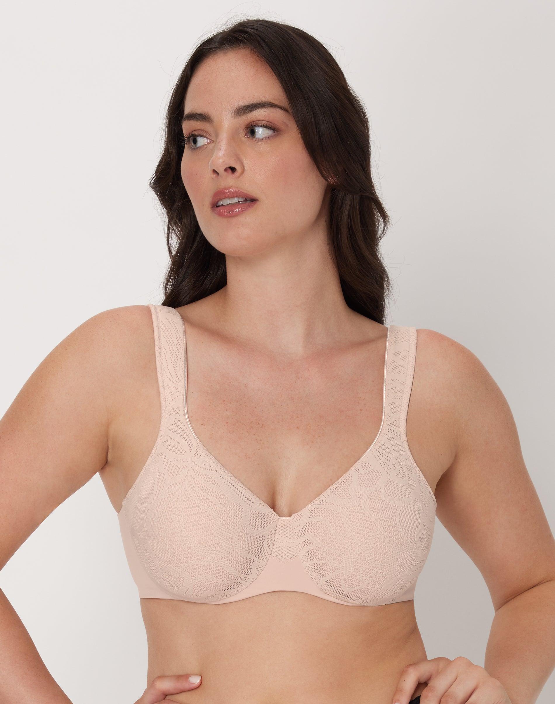 bali's coolest smoothing underwire minimizer bra sandshell lace 36ddd