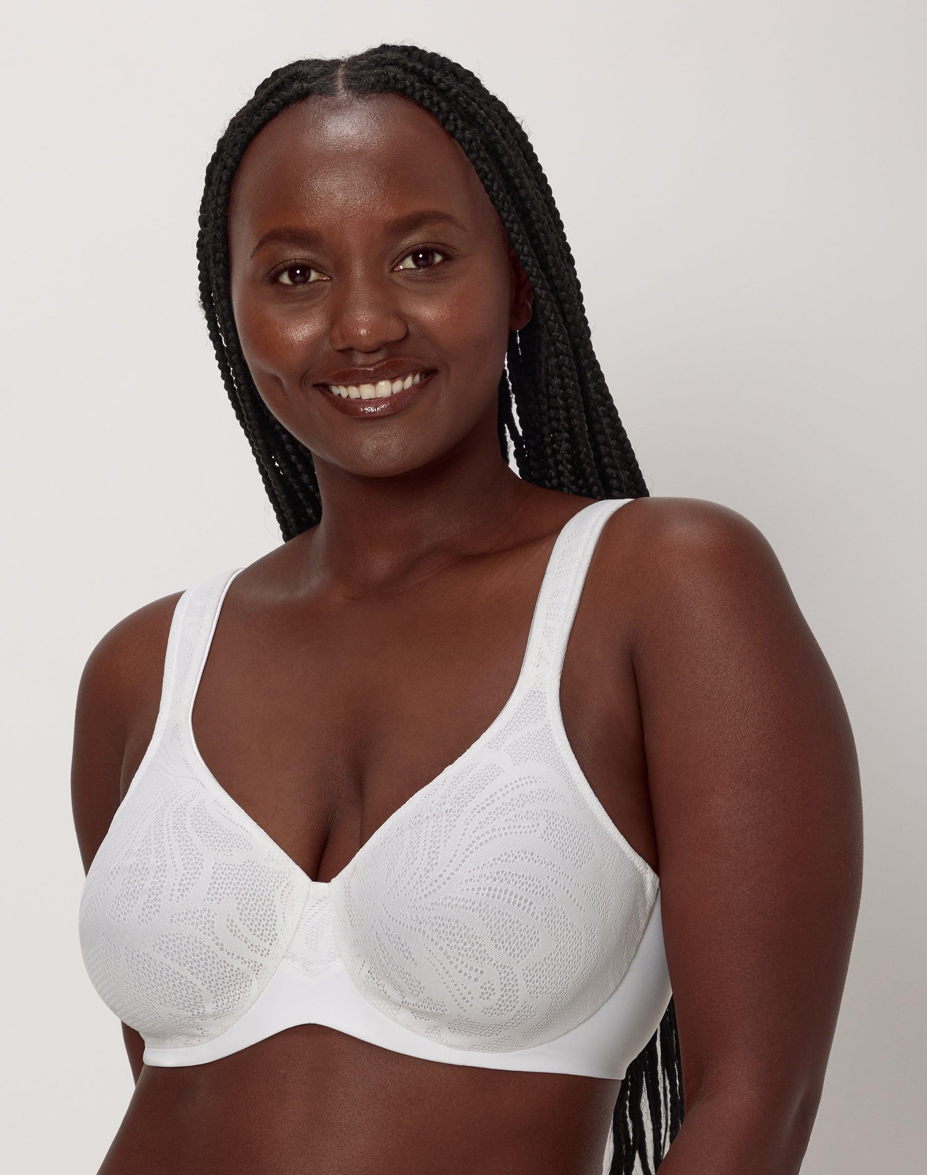 bali's coolest smoothing underwire minimizer bra white lace 36ddd women's