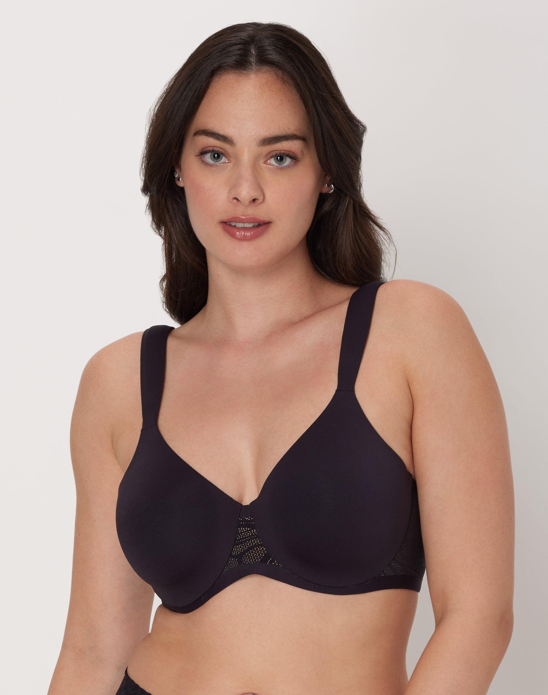 bali's coolest smoothing underwire t-shirt bra black/almond 36ddd
