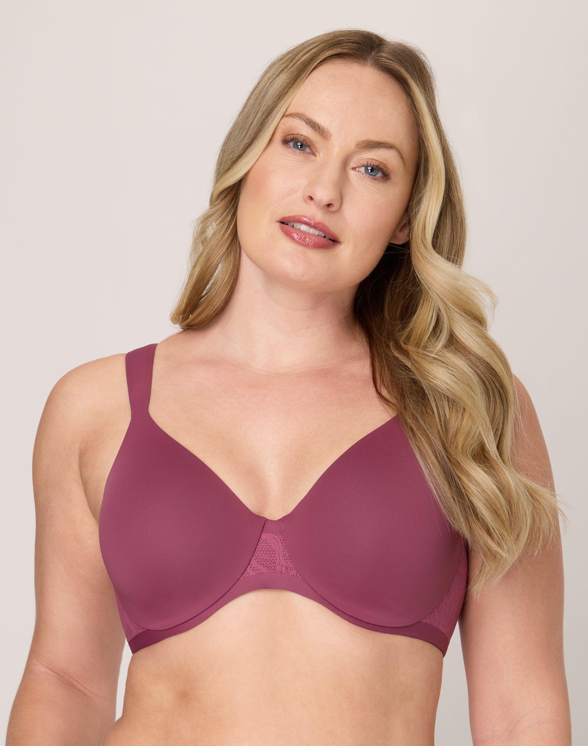 bali's coolest smoothing underwire t-shirt bra mauve mood 36c