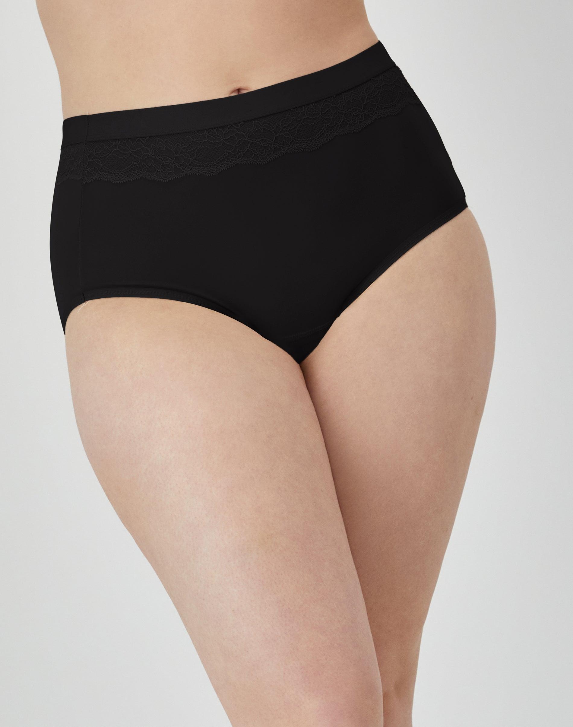 bali beautifully confident light leak & period protection brief black 6 women's