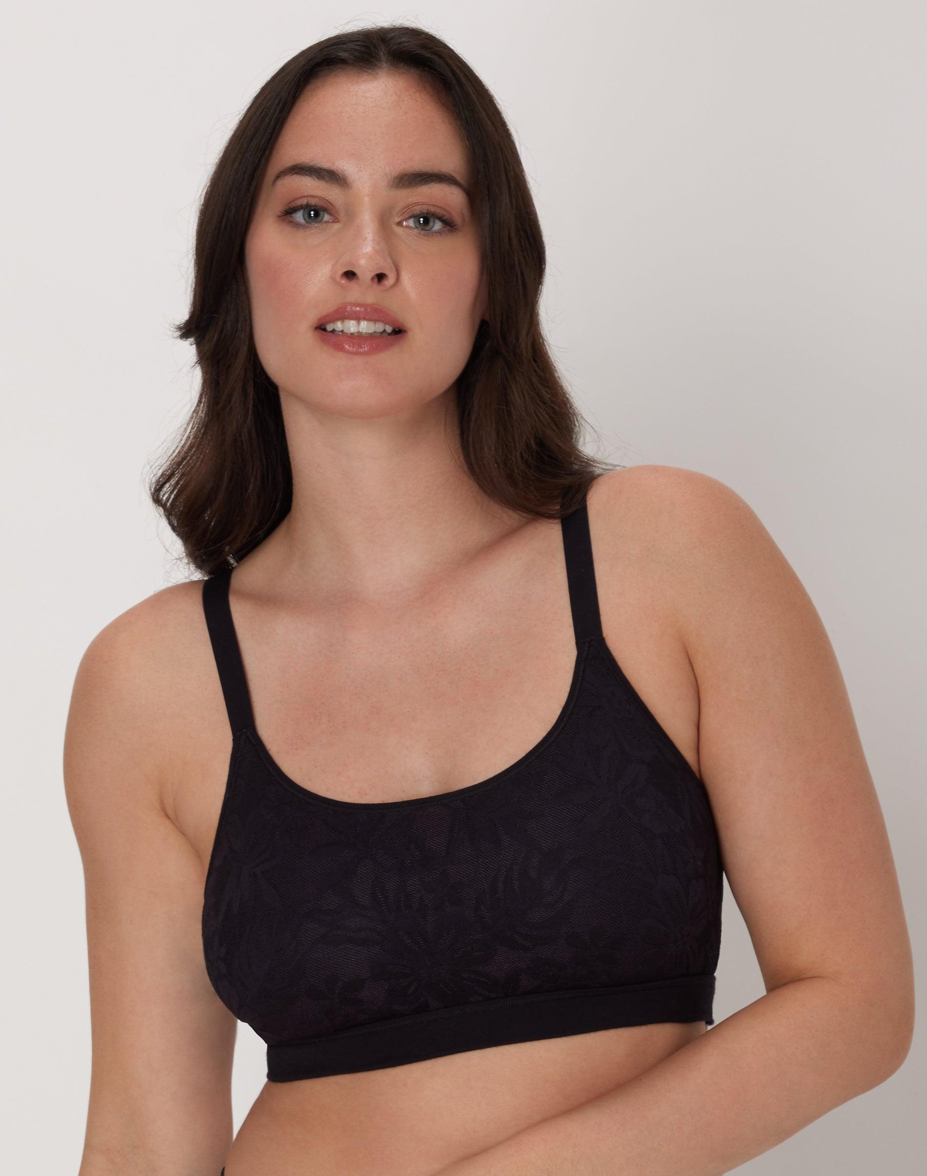 bali breathe cotton modal bralette black s women's