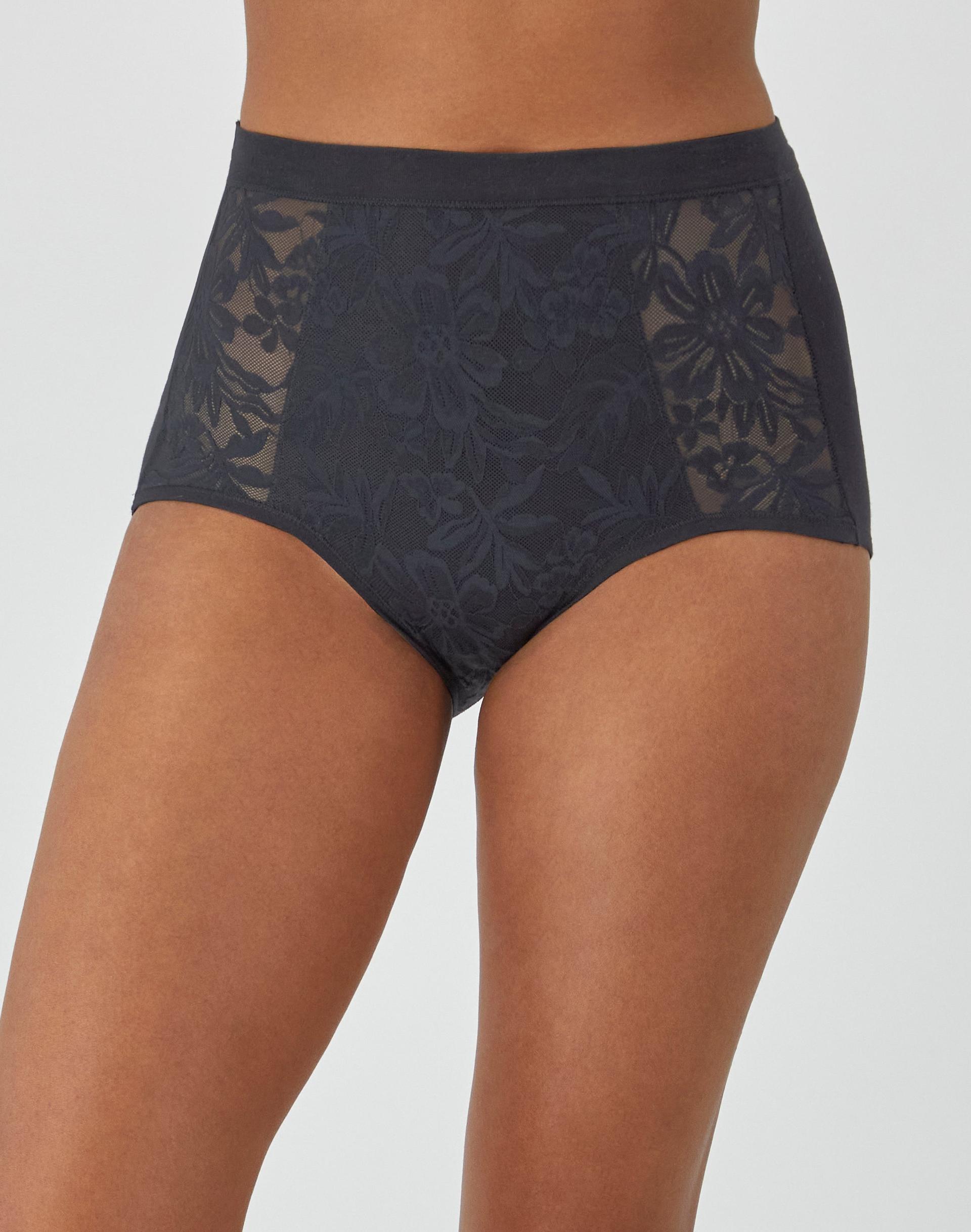 bali breathe cotton modal lace high rise brief black s women's
