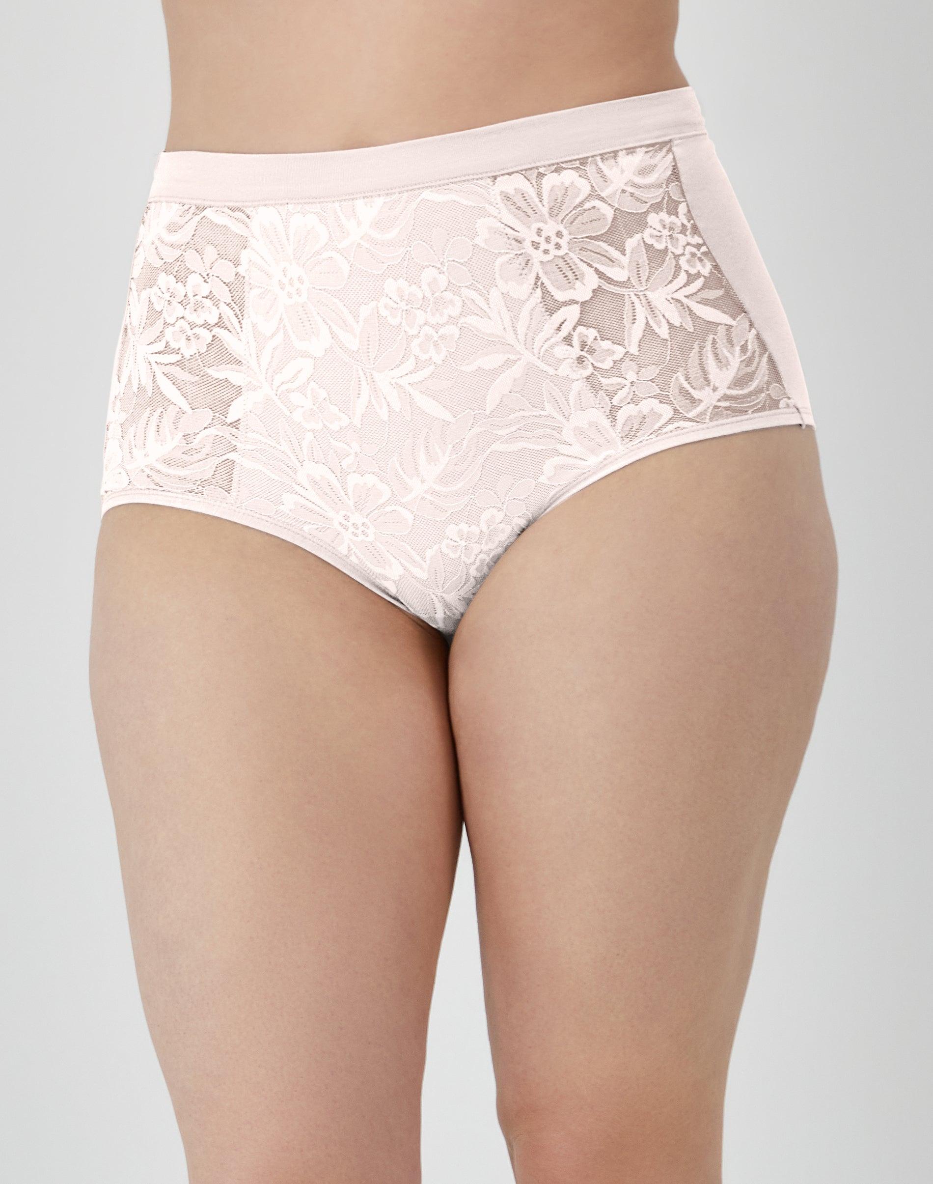 bali breathe cotton modal lace high rise brief light buff s women's