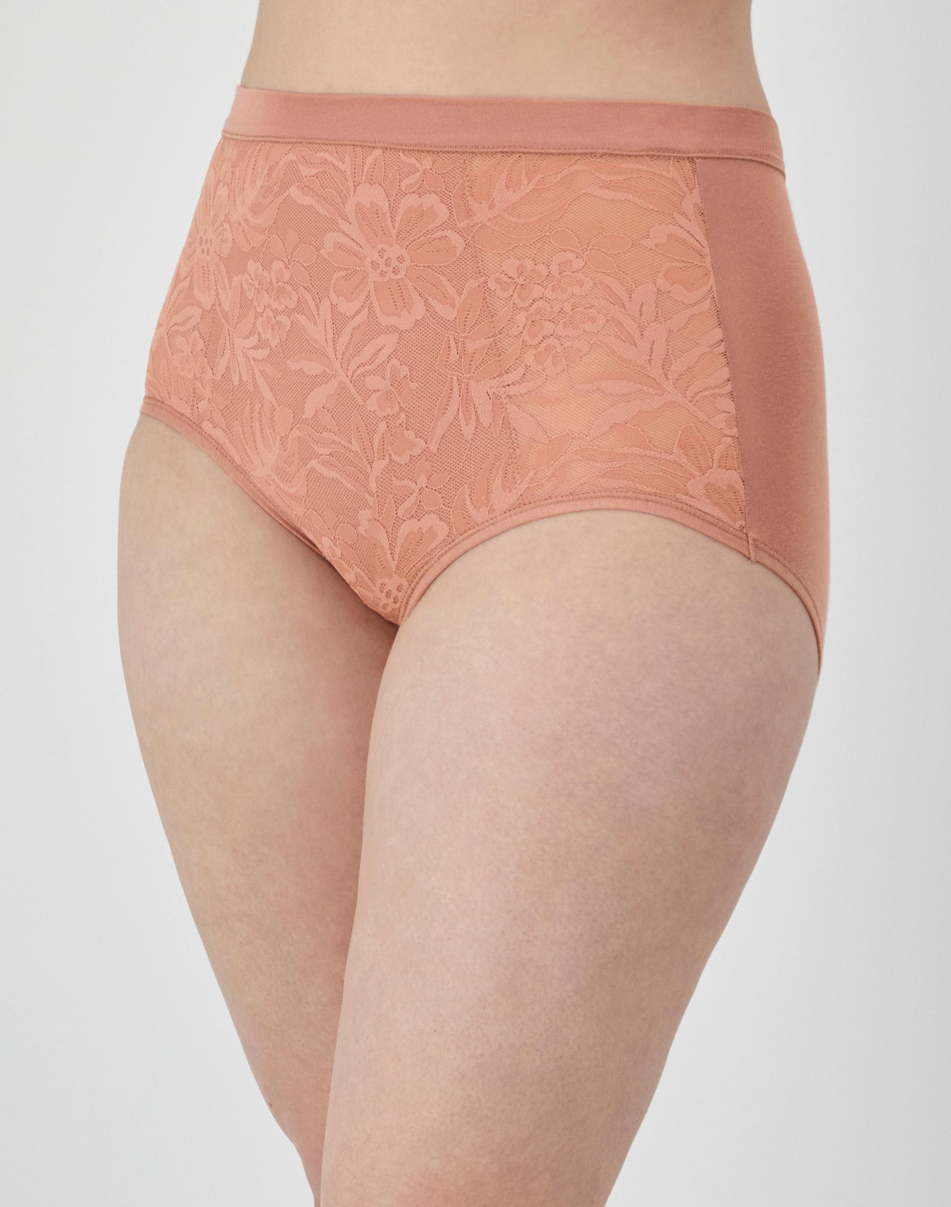 bali breathe cotton modal lace high rise brief misted rose s women's
