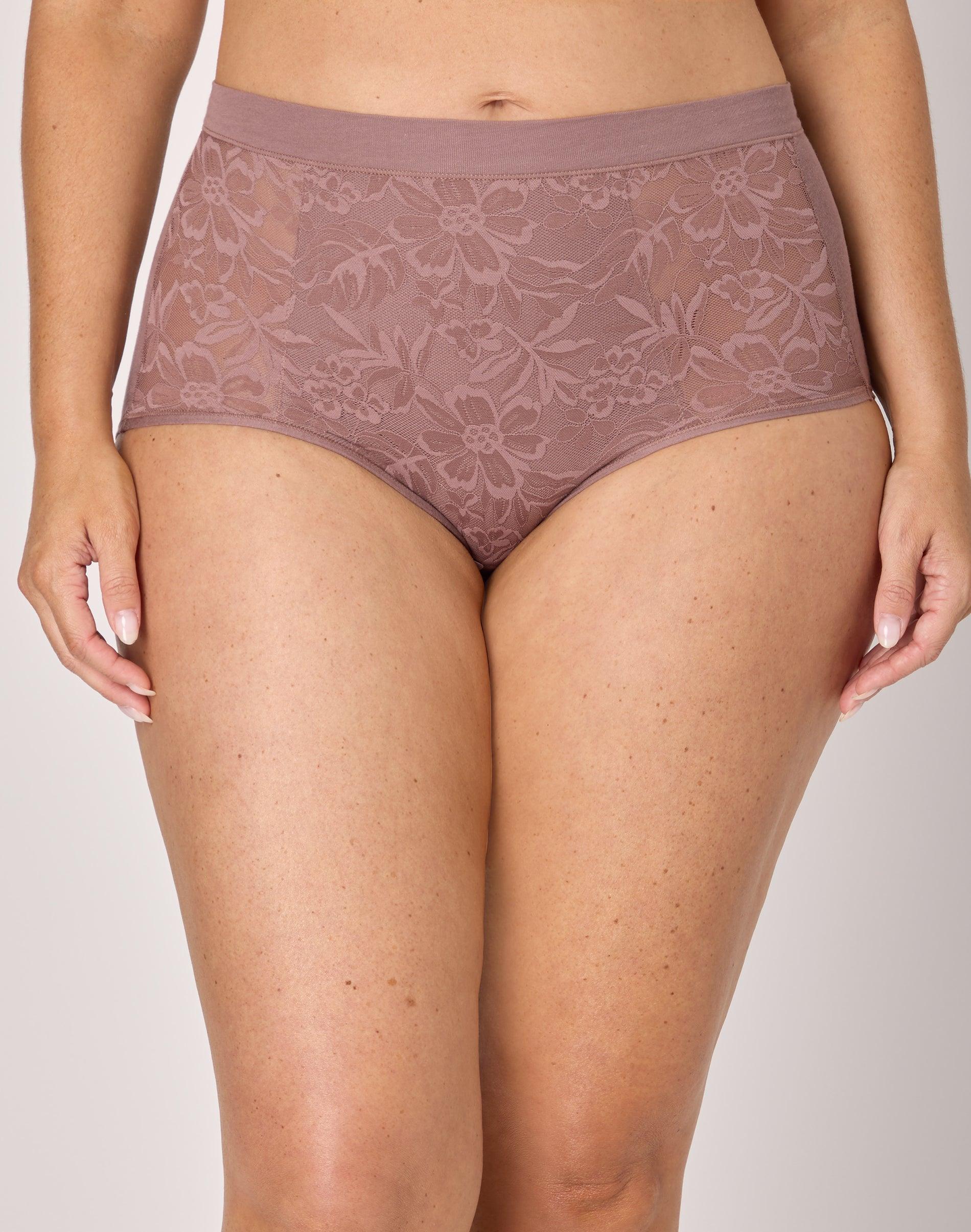 bali breathe cotton modal lace high rise brief mocha velvet s women's