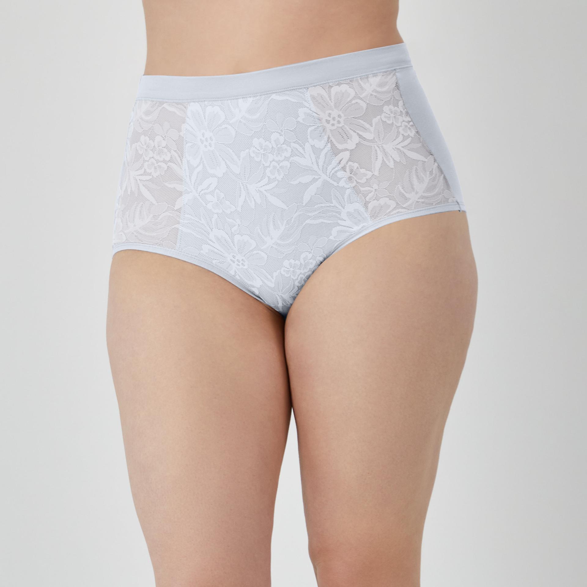 bali breathe cotton modal lace high rise brief salty pepper grey s women's